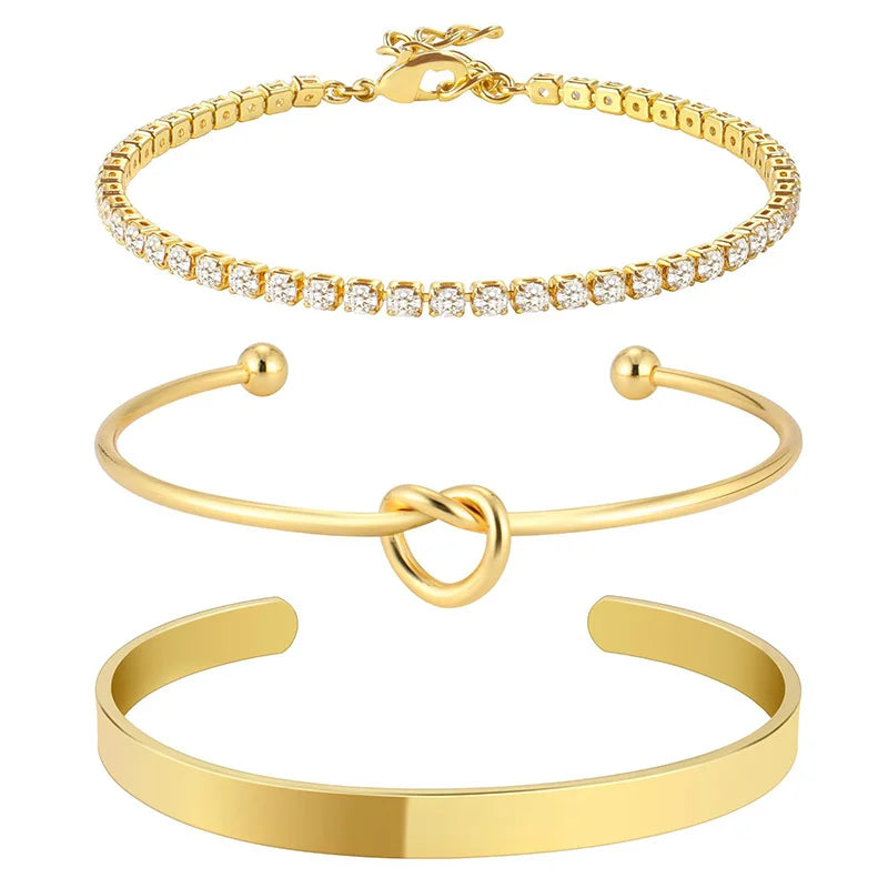 Elara Gold Layered Bracelet Set