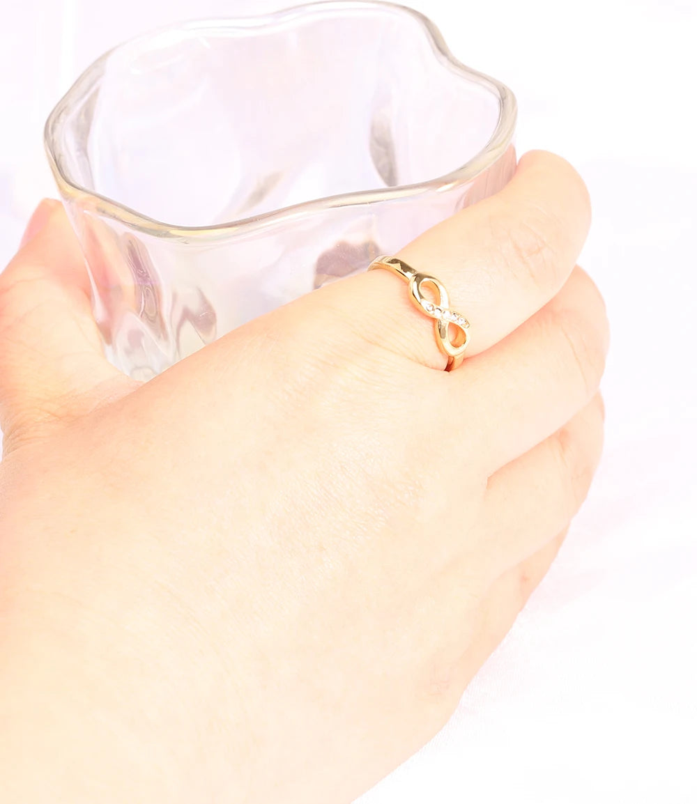 Infinity Grace Adjustable Ring – Gold & Silver