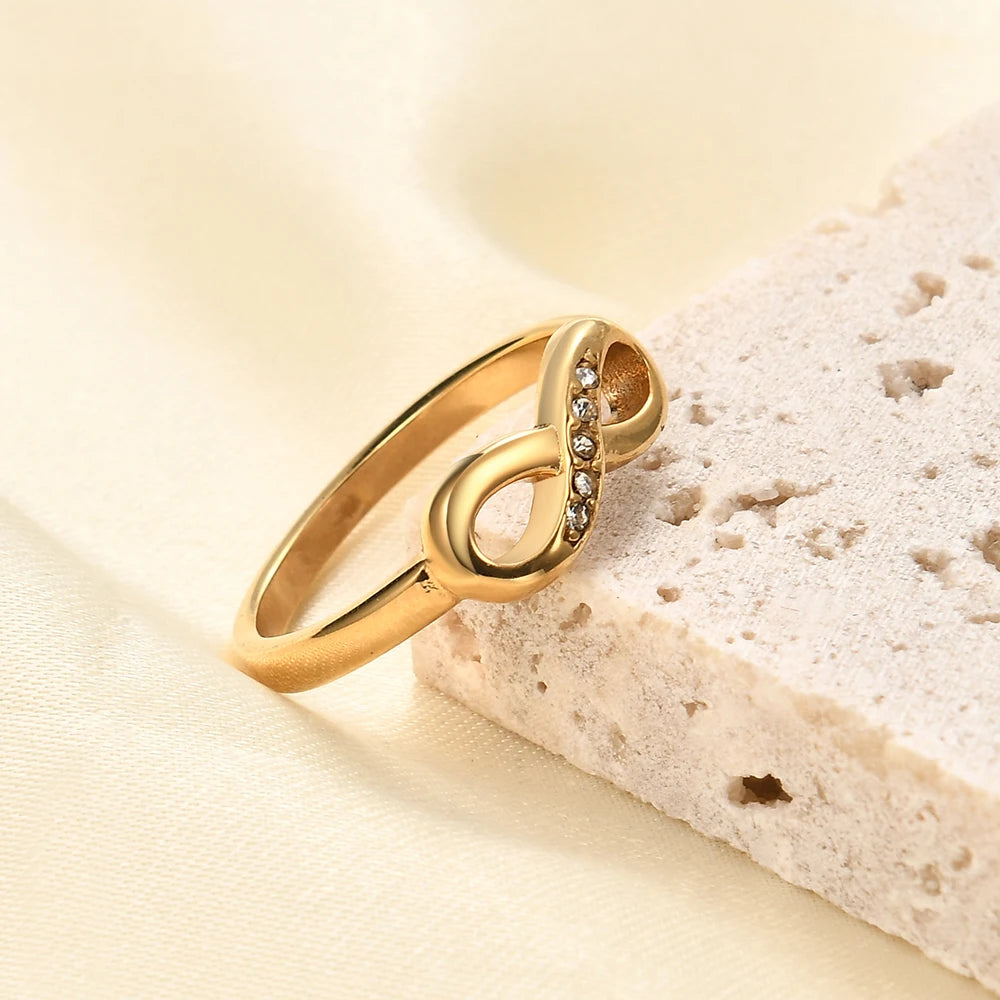 Infinity Grace Adjustable Ring – Gold & Silver